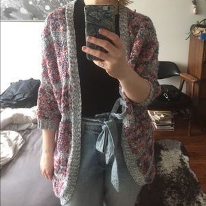 Anthropologie Rainbow Pink Slub Sweater Medium